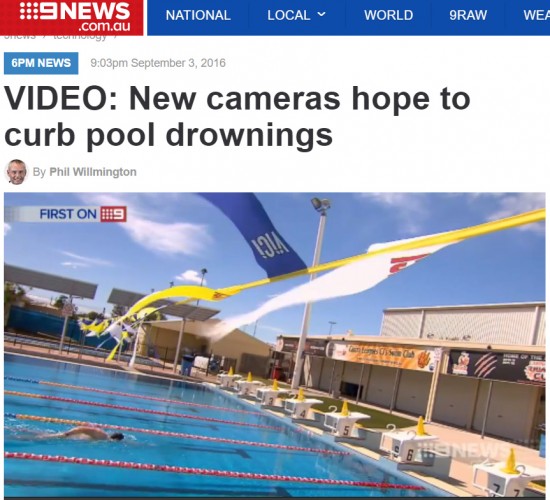 Channel 9 Brisbane news reports on benefits of the Poseidon anti-drowning detection system