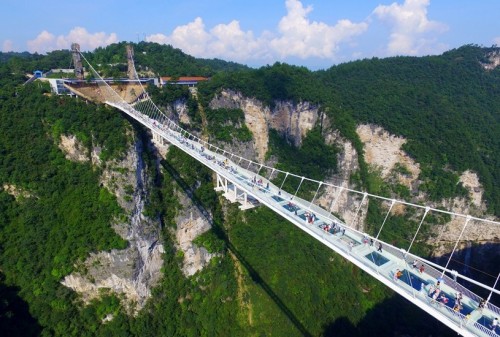 World’s highest and longest glass bridge opens in Central China