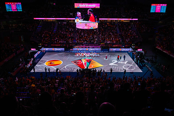 Glass video sports floor makes its debut at Basketball World Cup