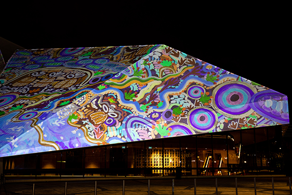Artworks light up Adelaide Festival Theatre shells for community enjoyment