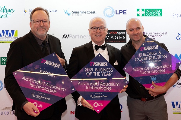Advanced Aquarium Technologies wins in three categories at 2021 Sunshine Coast Business Awards