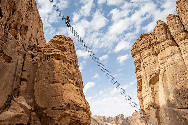 45-metre suspended ladder and zip line attraction opened at Saudi Arabia’s AlUla heritage site
