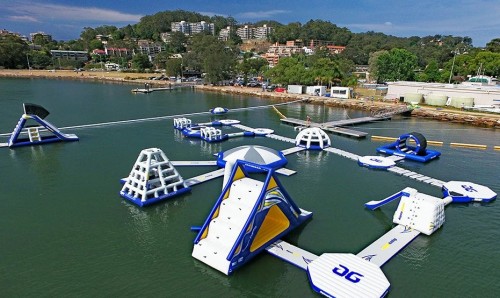 AquaSplash inflatable waterpark opens in Gosford