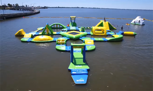 Inflatable waterpark opens on Lake Mulwala