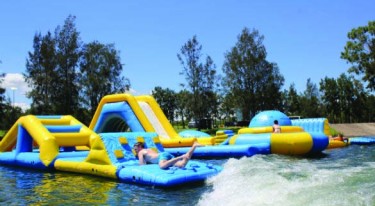 Inflatable waterpark launched into Sydney Harbour