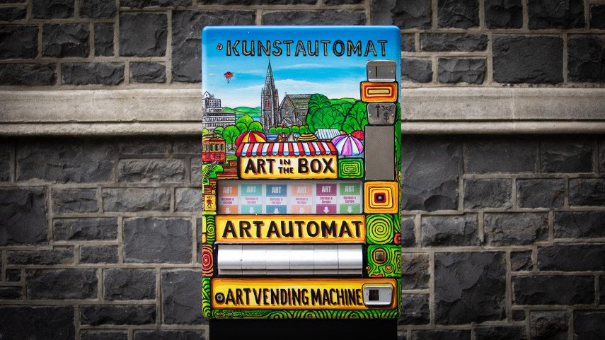 Christchurch Arts Centre installs innovative vending machine to dispense art