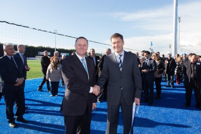 Prime Minister John Key opens Christchurch Football Centre