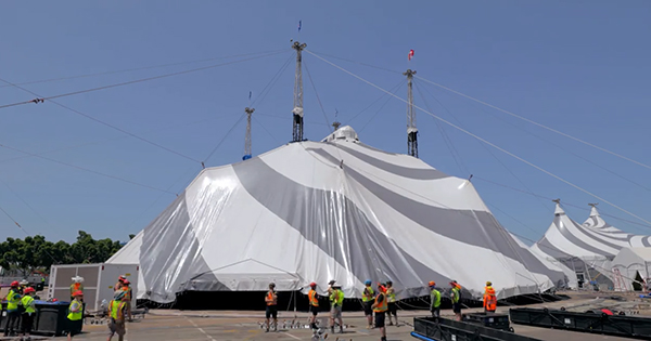 Cirque du Soleil raises white-and-grey Big Top in Brisbane