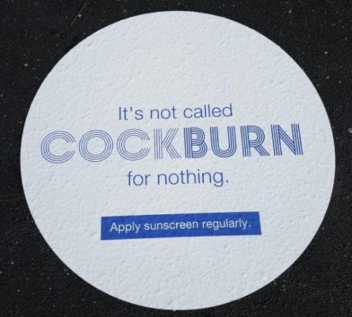 Cockburn ARC promotes sunscreen awareness with risqué slogan