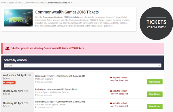Warning that resold and scalped Commonwealth Games tickets will be cancelled