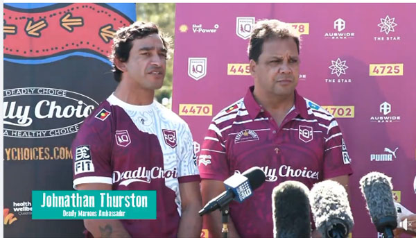 Queensland ‘Maroons’ ambassadors promote importance of First Nations health