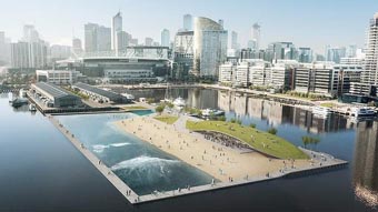 Ambitious proposal to build surf wave pool attraction in Melbourne Docklands
