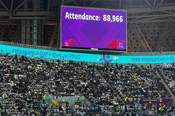 Organisers claim stadium attendance ‘in excess of 96%’ for Qatar’s World Cup