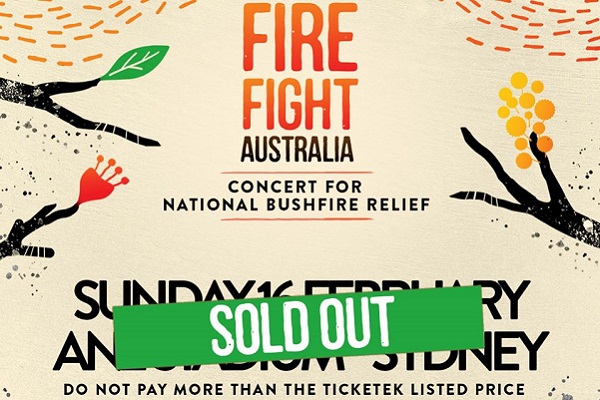 Sydney’s Fire Fight Australia concert sells out within 24 hours