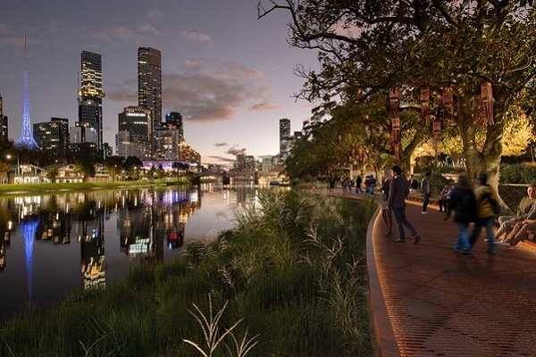 City of Melbourne releases new plans for Greenline Project at revitalised Birrarung Marr