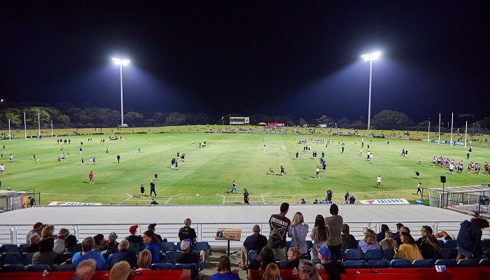 HBF Arena in Joondalup lights up for West Perth Football Club