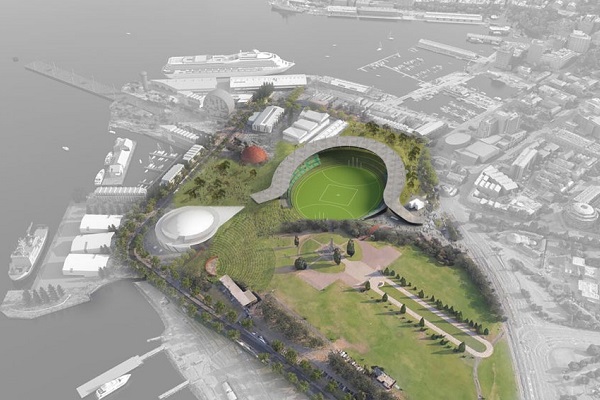 Concept revealed for stadium for Tasmanian AFL franchise