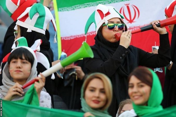 Iranian women attend Tehran football international for first time in decades