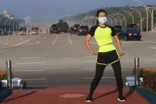 Fitness instructor’s video unwittingly shows Mynamar’s military takeover