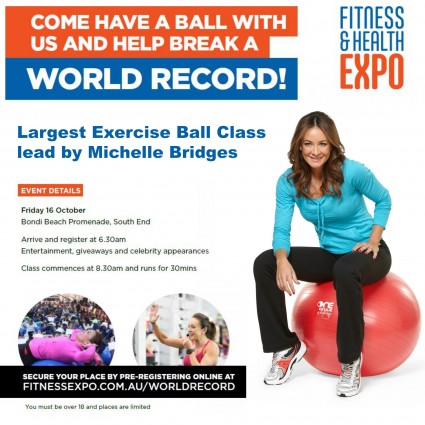 Fitness & Health Expo and Michelle Bridges aim to stage world’s largest fit ball class