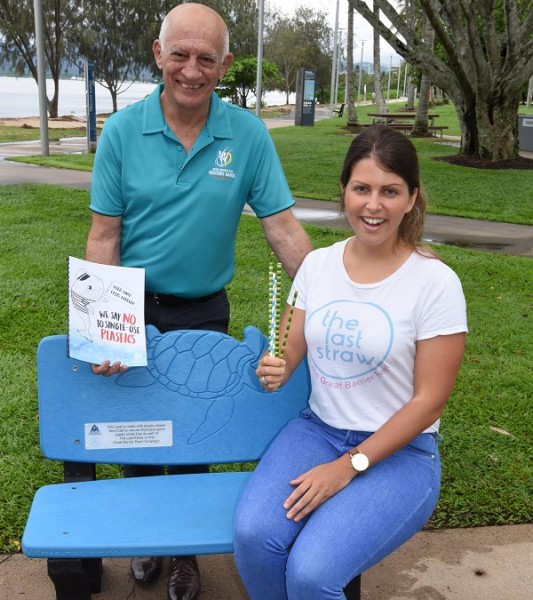 Cairns initiative sees discarded plastic straws recycled into park seating