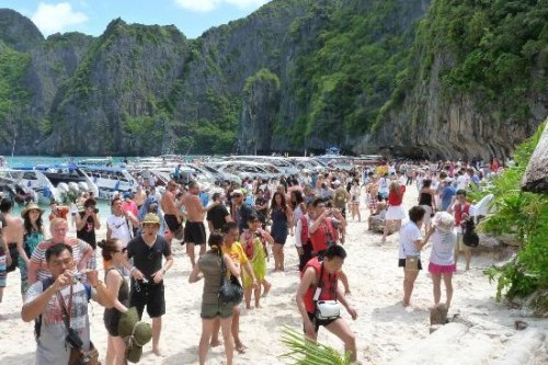 Overtourism leads to indefinite closure of iconic Thai bay