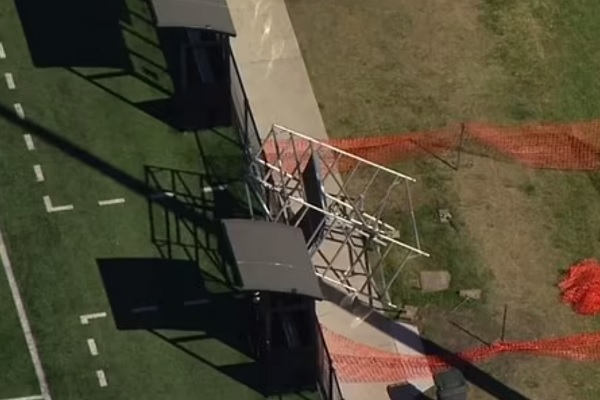 Scaffolding collapse kills spectator at junior football match in Brisbane’s north