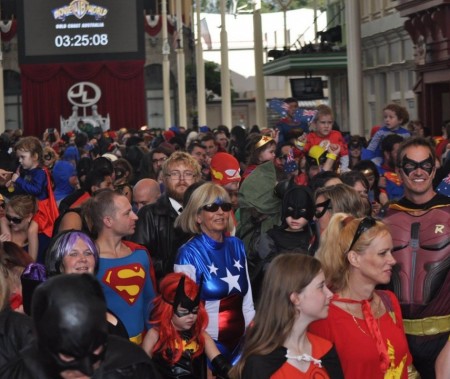 Super Heroes join Movie World record attempt