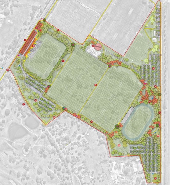 Masterplan shows Orange’s new sports precinct in parkland setting