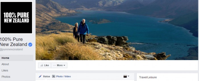 100% Pure New Zealand Facebook page tops a million fans