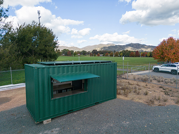 ACT sportsgrounds benefit from solar powered repurposed shipping containers