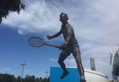 Rod Laver bronze statue unveiled at Melbourne Park