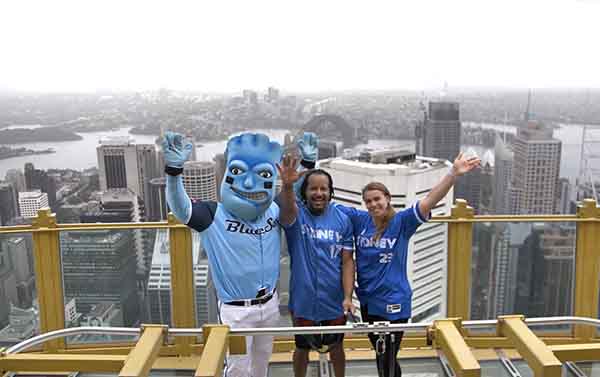 Sydney Blue Sox announce arrival of American baseball legend at Sydney Tower Eye SKYWALK platform