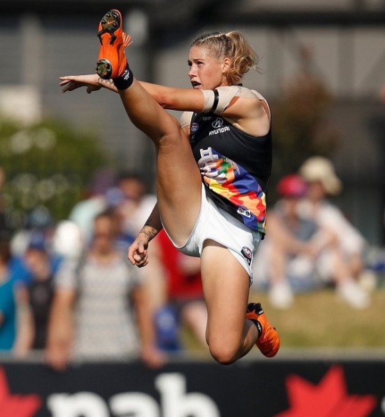 Online trolling of AFLW player Tayla Harris’ in-game image compared to sexual abuse
