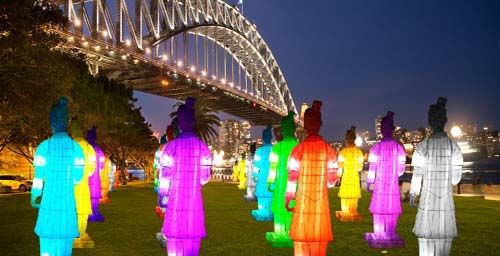 Terracotta Warriors light up Sydney Harbour