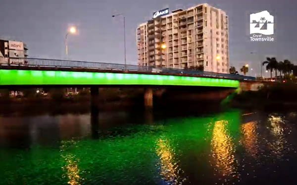 Townsville lights up green in celebration of its parks