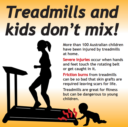 Treadmills to warn of injury risk to children