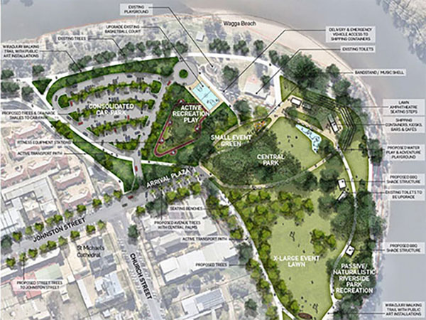 Wagga Wagga Riverside rejuvenation to include event spaces and adventure playgrounds