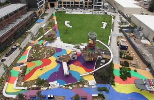 Kaleidoscope of colours at new Waterloo playground